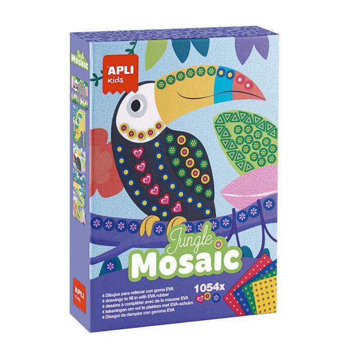 Kit loisirs créatifs - Mosaïque jungle - Dessin à compléter avec de la mousse EVA - Enfant - Apli Kids