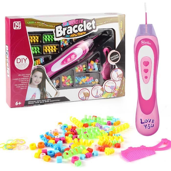 Machine a Tresser Les Cheveux Fille Accessoires Cheveux Jouets pour Filles Machine a Tresser Les Cheveux Kit Outil de Tressage