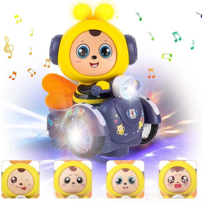 Jouet Rampants - ZGEER - Voiture Abeille - Musique et lumières - 4 expressions faciales - 2 vitesses