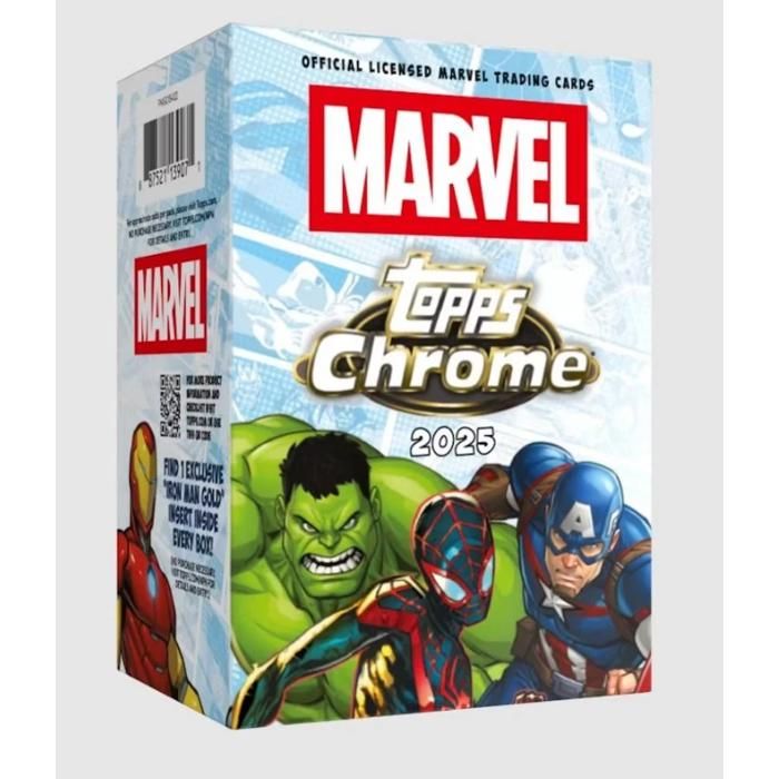 Carte à collectionner - Topps - Marvel Chrome 2025 - Blaster Box - 7 paquets de 4 cartes - Héros Marvel