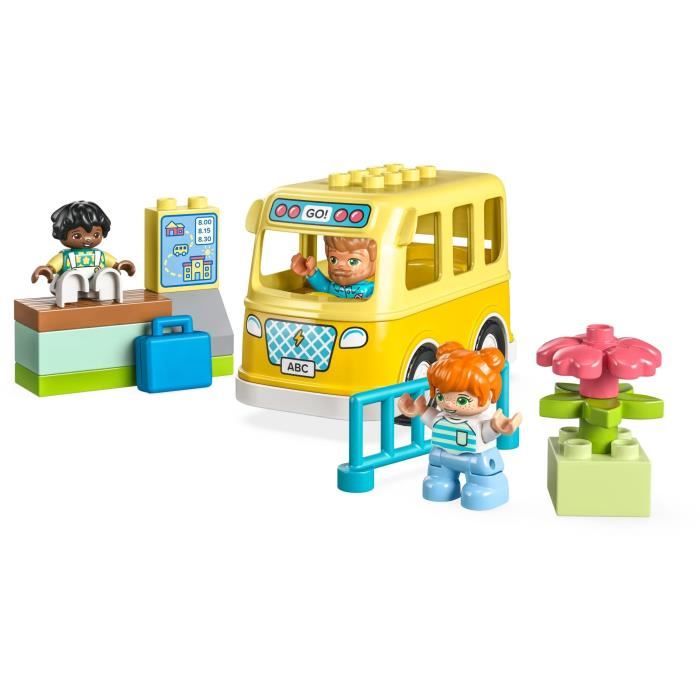 LEGO® DUPLO 10988 Le Voyage en Bus Jouet Éducatif pour Développer la Motricité Fine Enfants 2 Ans