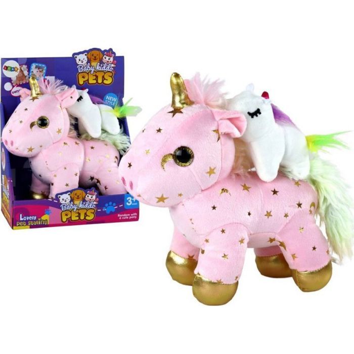 Peluche - LeanToys - Licorne - Berceuse - Étoiles roses - Bébé