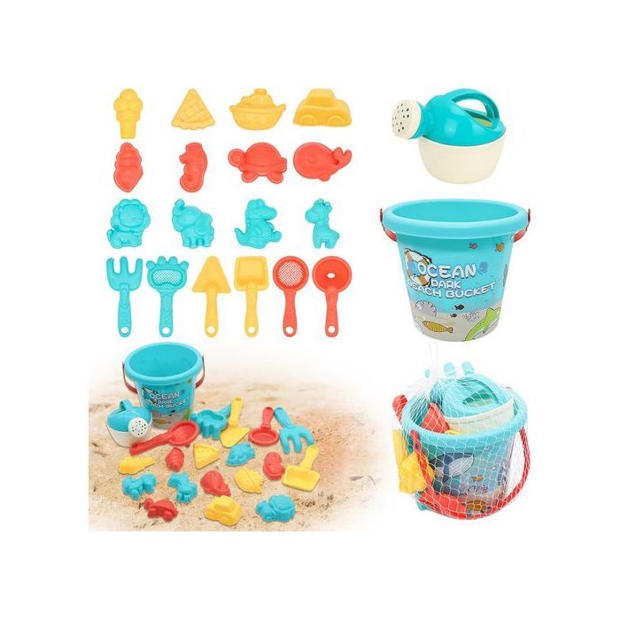 Ensemble de jouets de plage - 20 pièces - Multicolore - Écologique - Sécurisé pour enfants 3 ans+