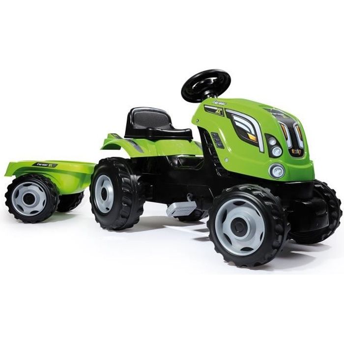 SMOBY Tracteur à pédales Farmer XL Vert + Remorque