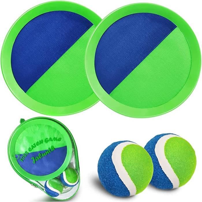 Balle Raquette Scratch JeuxJouet Plage Jardin Piscine Exterieur InterieurParc Cour Jeu pour Enfant Adulte Paques Cadeauvert VER