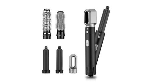 Sèche-cheveux soufflant électrique, fer à friser, brosse rotative, outils de coiffure professionnel 5 en 1 avec air chaud