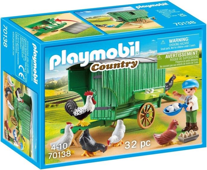 PLAYMOBIL - 70138 - Country La Ferme - Enfant et poulailler - 32 pièces - Autre
