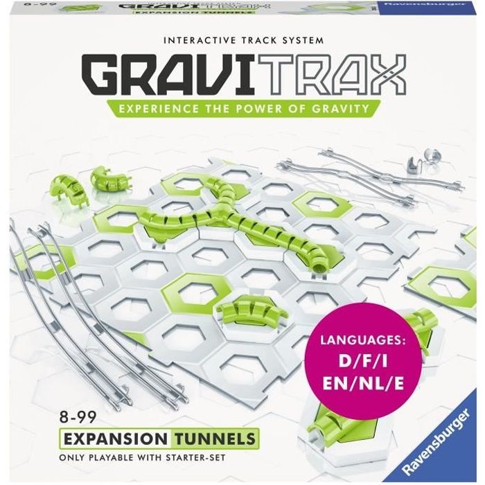 GraviTrax Set d'extension Tunnels - Jeu de construction STEM - Circuit de billes créatif - Ravensburger  18 pièces - dès 8 ans