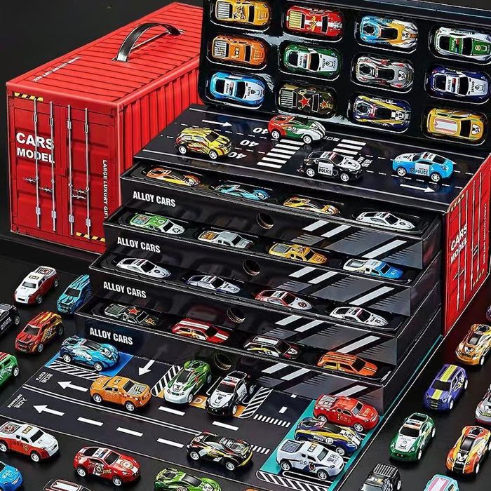 Coffret cadeau voitures miniatures - ULISEM - 48 pièces - Alliage métallique - Fonction dinertie