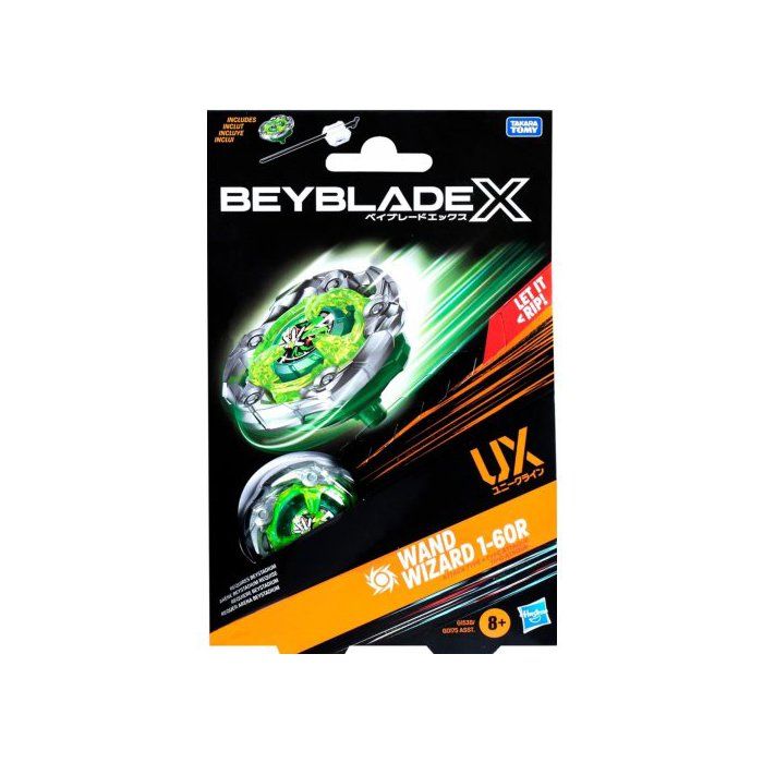 Coffret Toupie - Beyblade X Wand Wizard 1-60R - Set Toupie + Lanceur - Type Attaque + 1 Carte