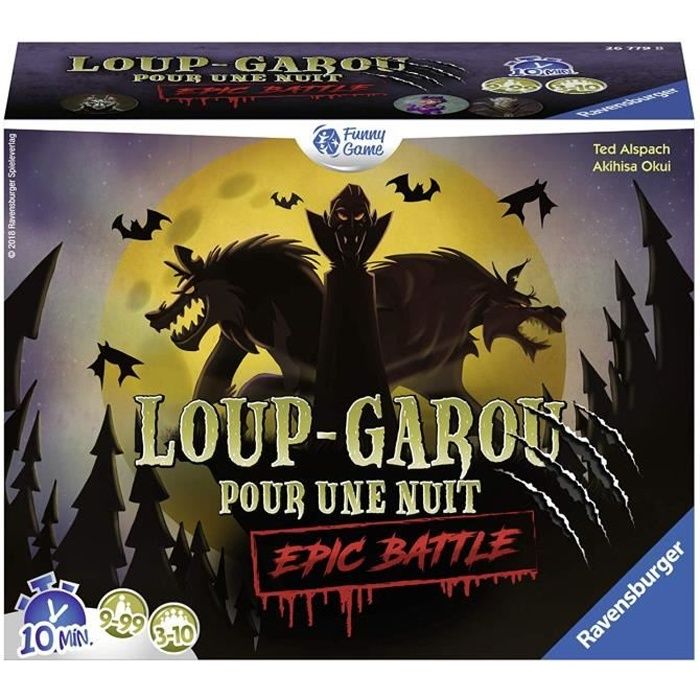 Loup-Garou pour une Nuit - Epic Battle - Ravensburger - Jeu d'ambiance Enfants et Adultes - Jeu de rôle - 3 à 10 joueurs dès 9 ans