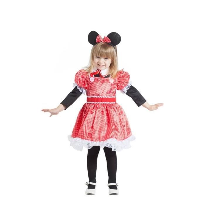 Déguisement Petite Souris Rouge - Disfrazzes - Bébé 24 mois - Minnie - Diadème collet robe et T-Shirt inclus