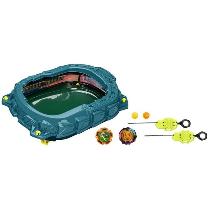 Beyblade Burst QuadStrike Set de combat Light Ignite avec arène Beystadium 2 toupies et 2 lanceurs