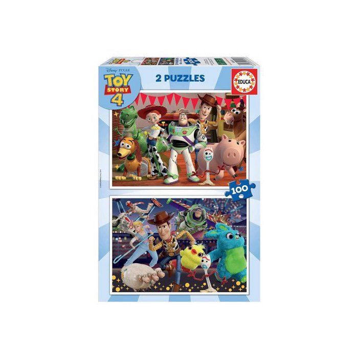 Toy Story 4 - Pack Puzzles Woody Buzz lEclair et amis 2 x 100 pieces - Disney Pixar - Set puzzle enfant + carte