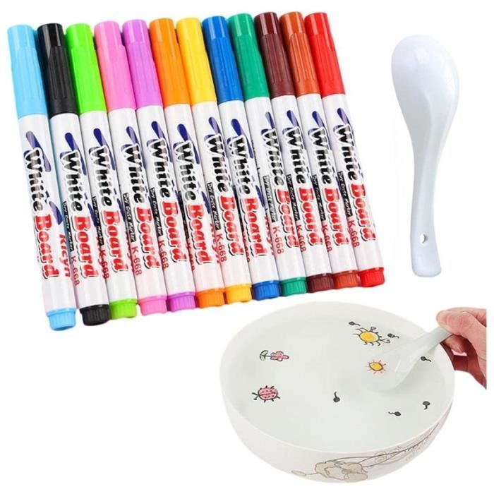 Stylos marqueurs - Flottants dans leau - 12 couleurs - Effaçables - Éco-friendly - Pour enfants