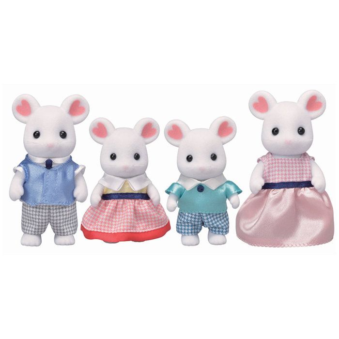 Figurine Famille Souris Marshmallow Sylvanian - SYLVANIAN FAMILIES - 5308 - Articulée et Habillée - Mixte
