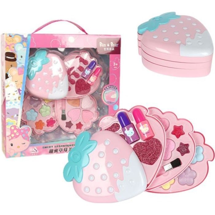 Maquillage Enfant Non Toxique Couleurs Riches Jouet de Coffret Maquillage Enfant Cadeau de Beauté pour Les 3-5 Ans Fille