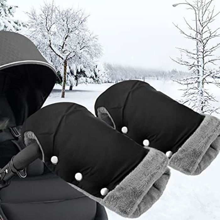 Gants de Poussette Moufles de Poussette Coupe-Vent et Imperméable pour Bébé Doux Chaud Gants Protection pour Poussette Vélo