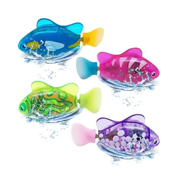 Poisson Robot Bain 4 pièces Natation Fish Robot Poisson Jouet Enfant Electronique pour Bebe 0 1 2 3 Ans Jouets de Douche pour