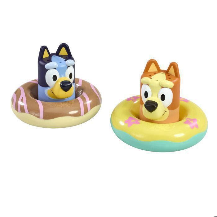 Jouet de bain - Bluey - Coffret Bouées de Bain - Roue à eau tournante - Gobelets verseurs - Multicolore