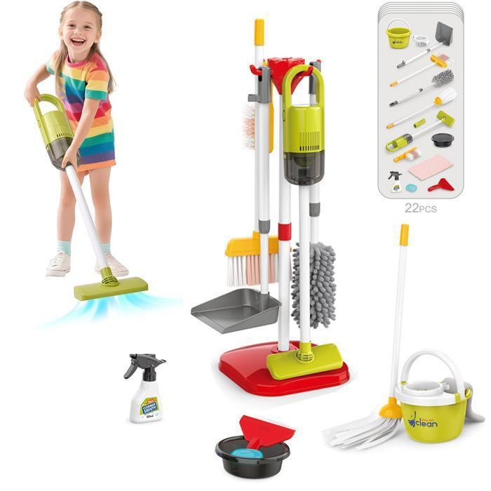 Aspirateur Enfant Qui Aspire Vraiment 14 Pièces Kit Menage Enfant Jouet pour Enfants à partir de 3 Ans