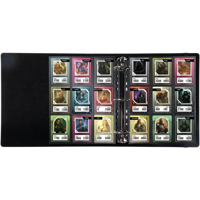 Classeur Premium avec reliure à anneaux - Konix - Jeux de cartes à collectionner - Magic The Gathering Pokémon Yu-Gi-Oh! - Noir