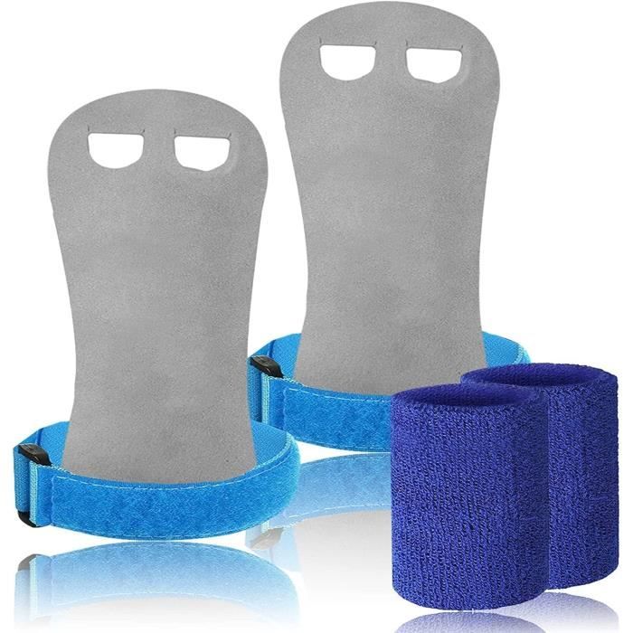 Gants Gym Enfant/Adulte Manique Protection Paumes with Bracelets de Sport Bande Paire Gants Protection Paumes pour Exercice Tractio