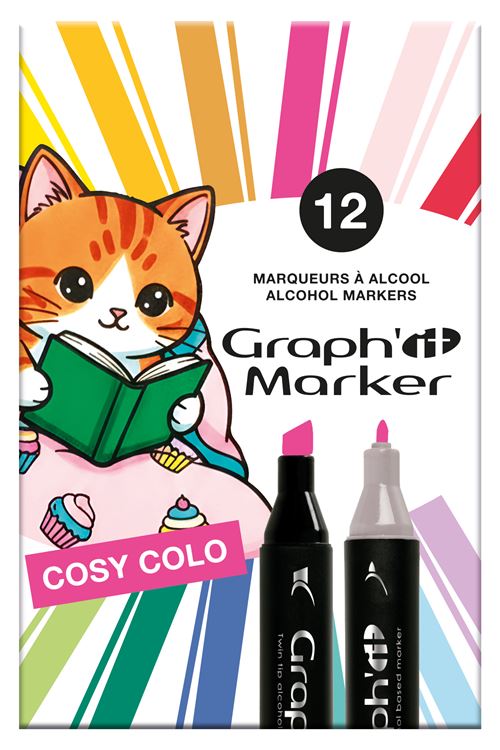 Set de 12 marqueurs à alcool Graph it Cosy Colo