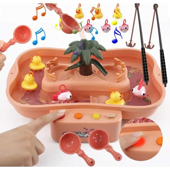 Table dEau Jeux pour Enfant 2 3 4 5 6 ans Cadeau  Jouet de Pêche pour Garcons Filles avec Canne a Peche avec lumières et musique