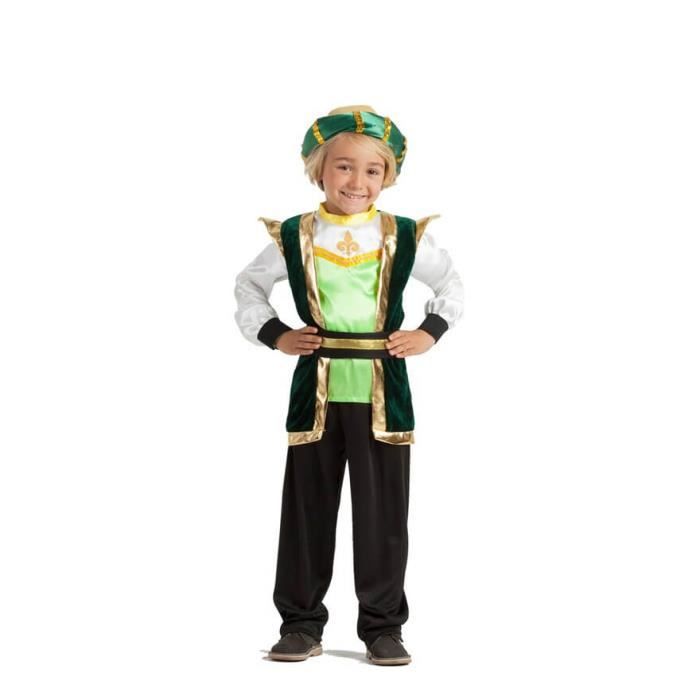 Déguisement - Page Vert - Enfant - Intérieur - 5 pièces (casquette chemise gilet pantalon ceinture)