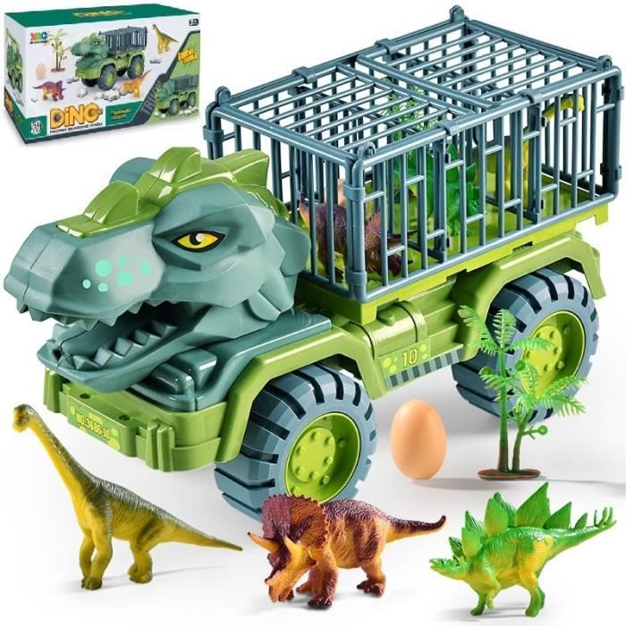 Dinosaures Jouet de Camion de Transporteur avec 15 pcs Mini Dinosaures AnimauxDinosaure éducatif Jouets Enfant 3 Ans 4 Ans 5 Ans