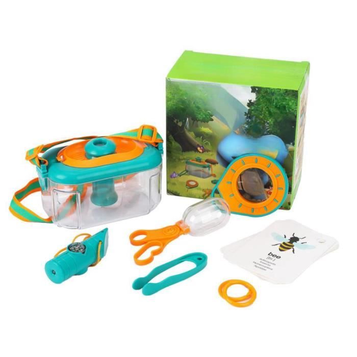 Ensemble Explorateur Extérieur Jouets Kit Explorateur Enfant avec Boîte dobservation Insectes Loupe Cartes Connaissances