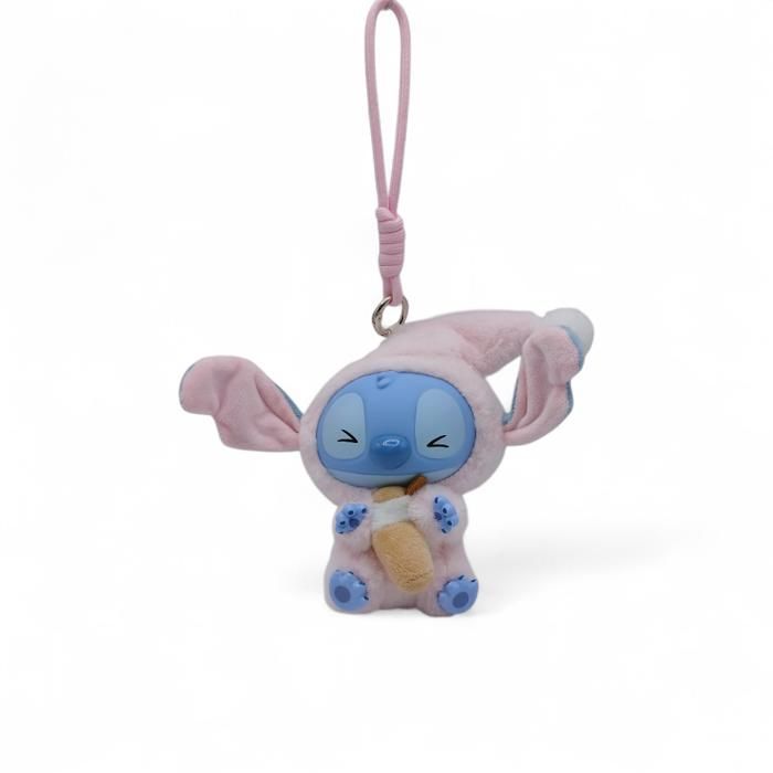 PELUCHE STITCH MULTICOLOR  ROSE 15 cm peluche accroche sac porte clés