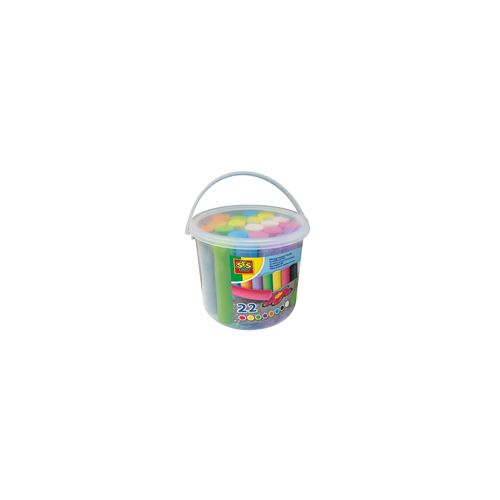 Craies pour trottoir seau de 22 pcsSES Creative  Multicolore, 2 an(s), Garçon/Fille, 22 craies de 8 couleurs différentes (1 craie de trottoir noire incluse !), 22 pièce(s), Seau