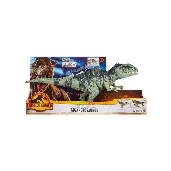 Grand Dinosaure Giganotosaurus 55 cm - Articulé Et Sonore - Jurassic World - Dino Attaque Supreme - Set Animaux