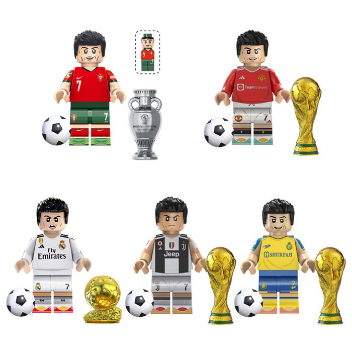 Lot de 5 Figurines Football SeriesJoueur du Football Figure Jouets pour Supporters Enfants Fans Cadeaux de AnniversaireStyle2