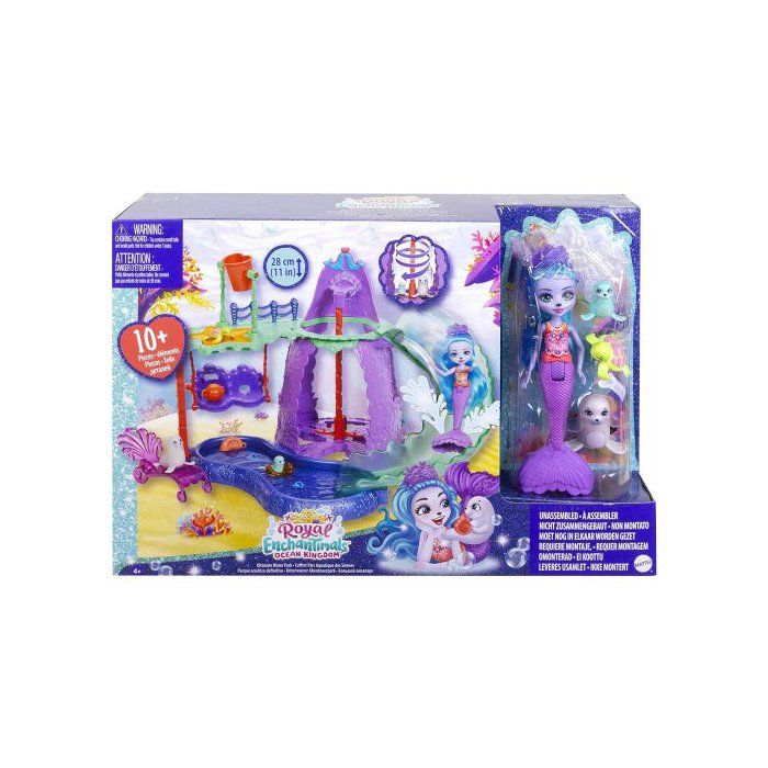Coffret Enchantimals Sirène Poupée Shayda Otarie Le parc Aquatique - Set Figurine 15cm + Animal Catch Et