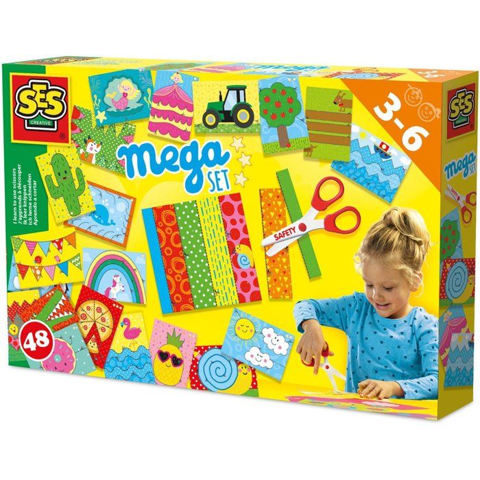 Japprends à découper - SES CREATIVE - Hobby 3 - 6 - Méga kit - Motricité fine - 48 feuilles d’exercices - Age : 3+