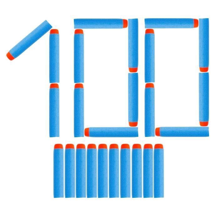 Fléchettes en mousse - Spinel - Fortnite - 100 pièces - Compatibles Nerf - Bleu clair - Enfant 8 ans et plus