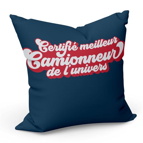 Fabulous Housse de coussin Bleu Certifié meilleur Camionneur de l'univers [40x40 cm]