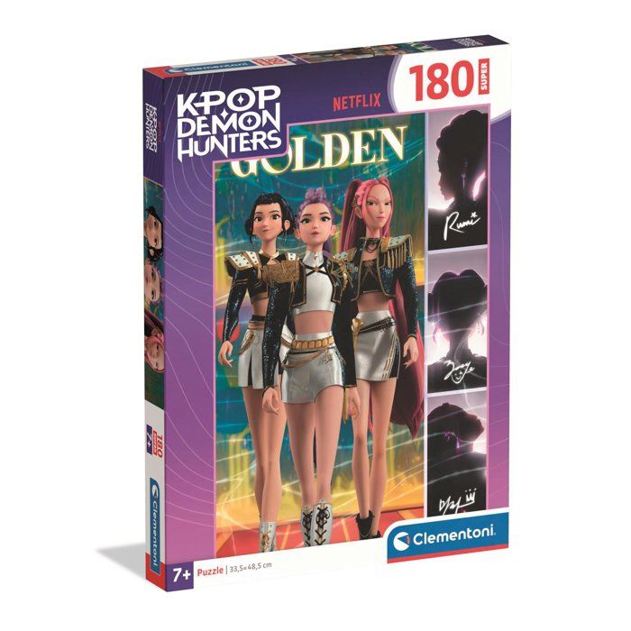 Clementoni - K-Pop Demon Hunters - Puzzles 180 Pièces - Puzzle enfant - Dès 7 ans - Trio Golden - Netflix