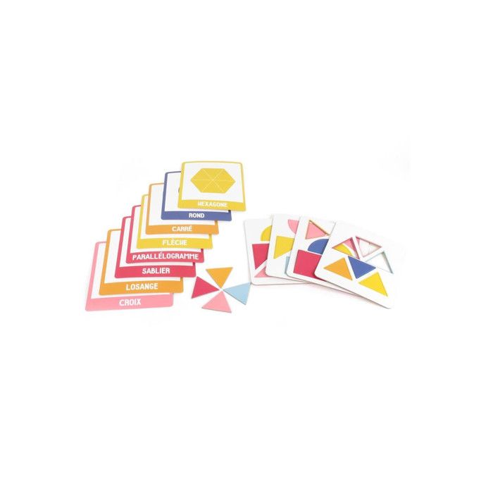 Jeu de 10 Cartes Éducatives Japprends les Formes 19cm Multicolore