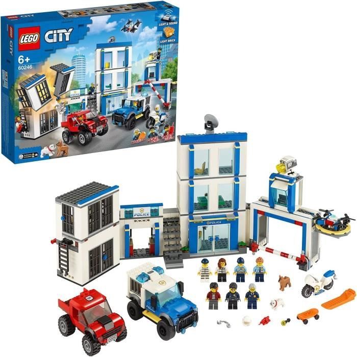 LEGO® City 60246 Le commissariat de police Jouets de Camion Moto Minifigurines pour Enfant Filles Garçons 6 ans et +