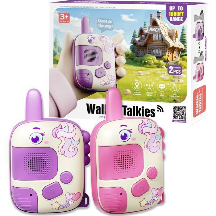 Talkie-walkie pour enfants - Jouets pour enfants de 3 à 12 ans - Jouet licorne - Jeu dextérieur - Rose et violet Étiquette