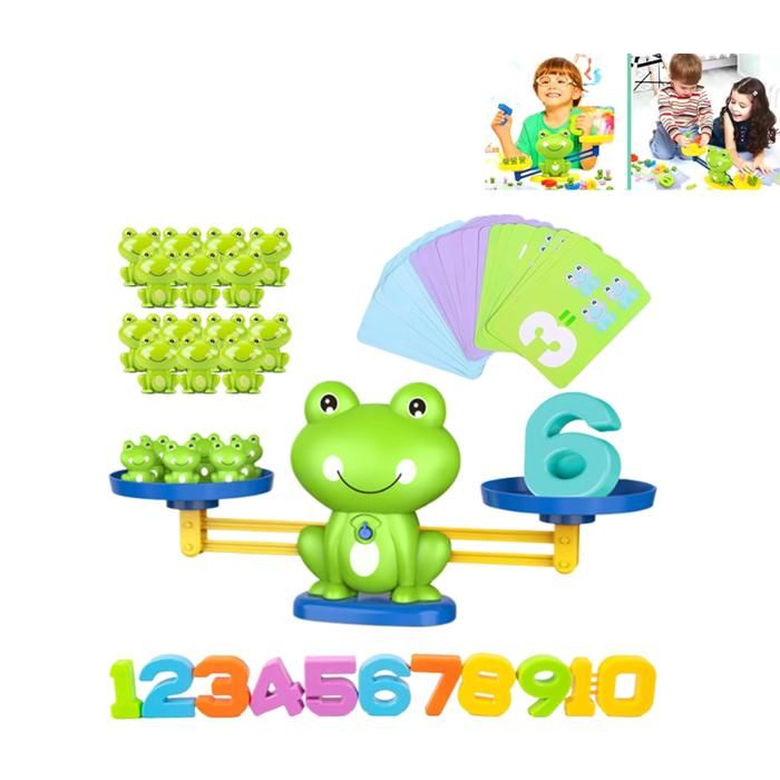 JEU DAPPRENTISSAGE Jeu de mathématiques de la Maternelle Jeu déquilibre des Grenouilles avec numéro et Cartes comptage éducatif