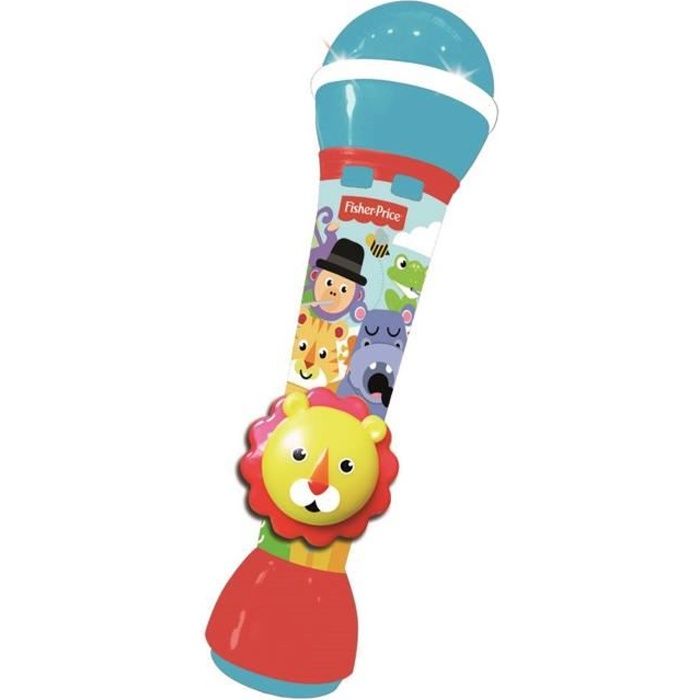 FISHER PRICE Microphone - Micro à main Lion - Haut-parleur intégré mélodies et effets sonores intégrés