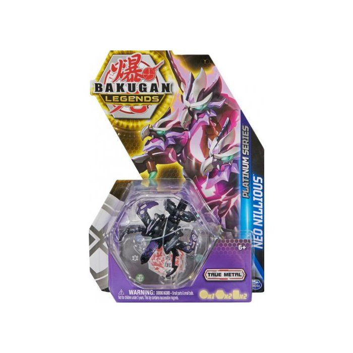 Coffret Bakugan - Pack Legends Neo Nillious : Boule Noire Figurine - Platinum Série 4 - Set Jouet Garçon et Carte animal