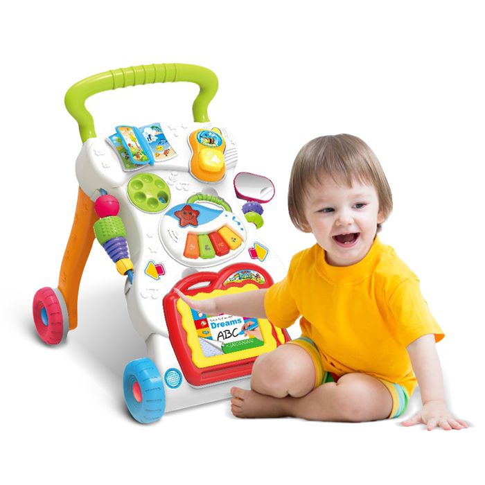Pousseur Bébé Musical - Trotteur Bébé Apprentissage - Jouet Éducatif pour Enfant dès 9 Mois - Cadeau Idéal
