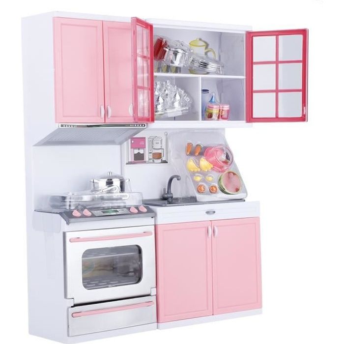 Jouet Mini Cuisine Rose - Ensemble de Jouets pour Enfants - Ustensiles de Cuisine Inclus