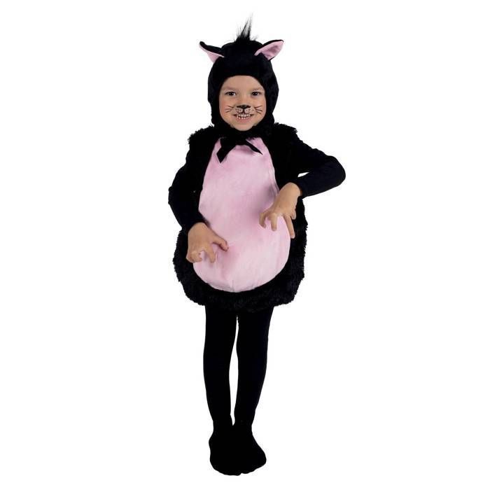 Déguisement - Chat Enfant - Noir - Combinaison avec capuche - Mixte